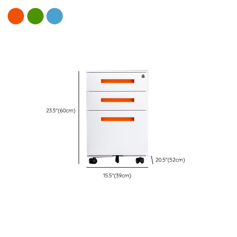 Archivo de archivos modernos Cajones de almacenamiento Archivo de metal de almacenamiento con castores para la oficina en casa