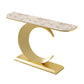 12 inch Wide Glam Console Table Stone Half Moon Console Accent Table