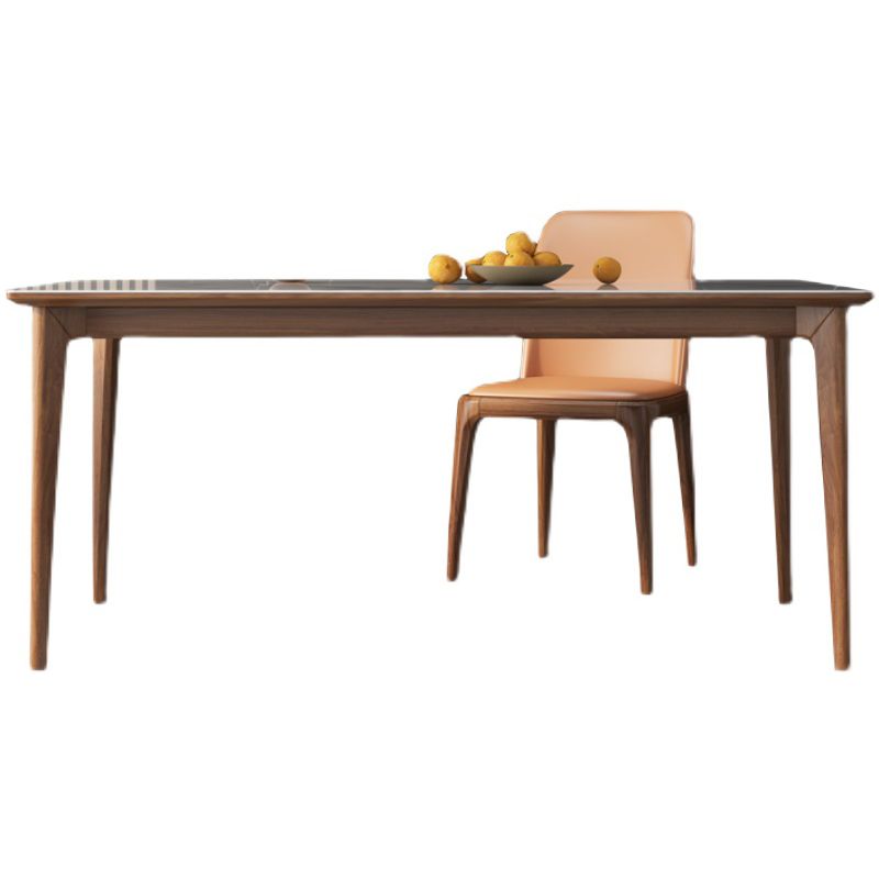 Rectangle 4 Legs Mid-Century Dining Table White Tone Fixed Table with Sintered Stone Clearhalo ' dining_table' 'Dining Tables & Seating' 'Dining Tables' 'furn' 'furn_dining_table' 'Furniture' 'furniture_dining_table' 'Kitchen & Dining Furniture' 'kitchen&dining_furn' 'kitchen' 'kitchen_dining_table' 1200x1200_57c923d7-5b83-47dd-86f1-8d8869d78f99