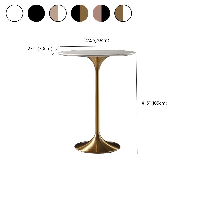 Contemporary Round Pedestal Bar Dining Table with Metal Base Clearhalo 'Bar Furniture' 'Bar Tables' 'bar_tables' 'furn' 'furn_bar_tables' 'Furniture' 'Kitchen & Dining Furniture' 1200x1200_57ca1099-f1e9-4d54-99af-f79373f8febc