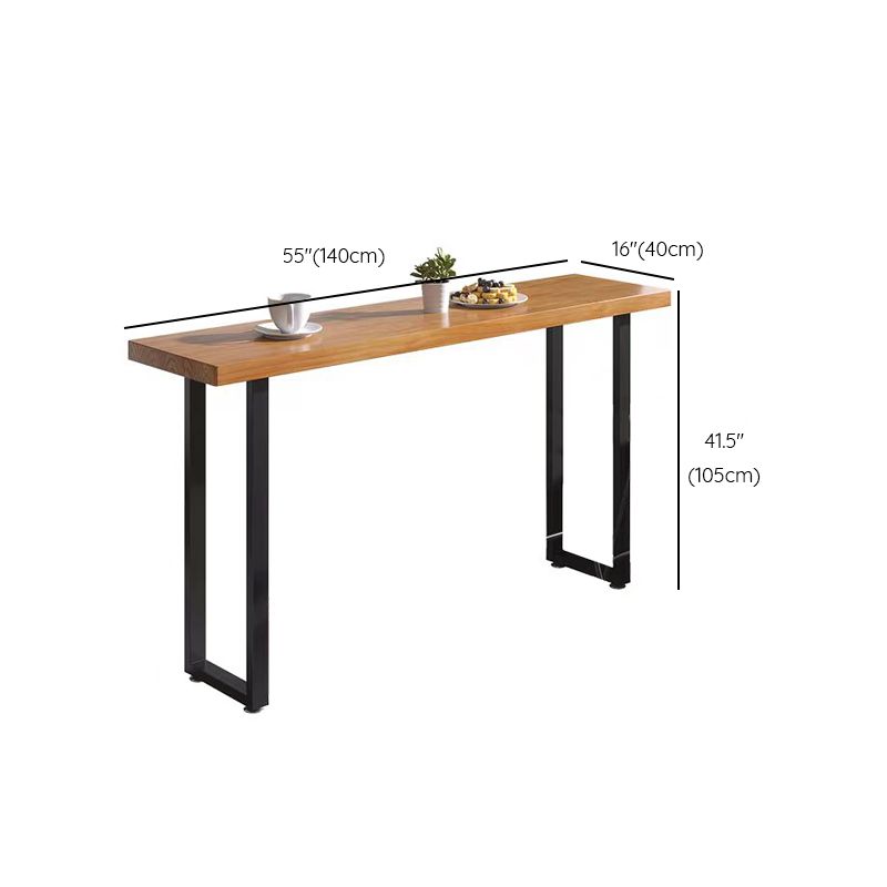 Industrial Style Bar Table Rectangle Solid Wood Fixed Bistro Bar Desk for Indoor Clearhalo 'Bar Furniture' 'Bar Tables' 'bar_tables' 'furn' 'furn_bar_tables' 'Furniture' 'Kitchen & Dining Furniture' 1200x1200_57ceaff1-6ead-4aa4-b677-3d4f26363d0d
