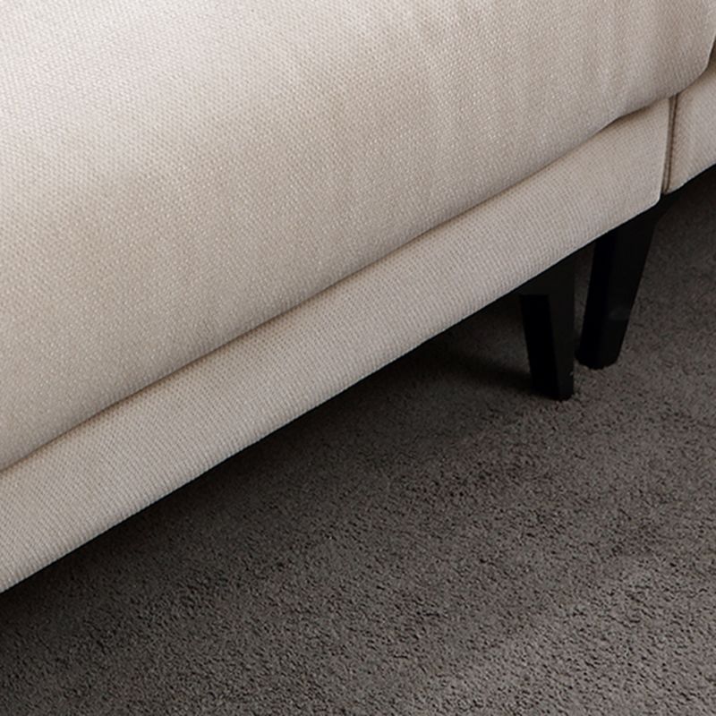 Ivory 4-seat Square Arm Sectional Scandinavian Fabric Sofa & Chaise Clearhalo 'furn' 'furn_sectionals' 'Furniture' 'Living Room Furniture' 'Sectionals' 1200x1200_57cee529-d8f5-4198-aabc-eb0b558bdc4c