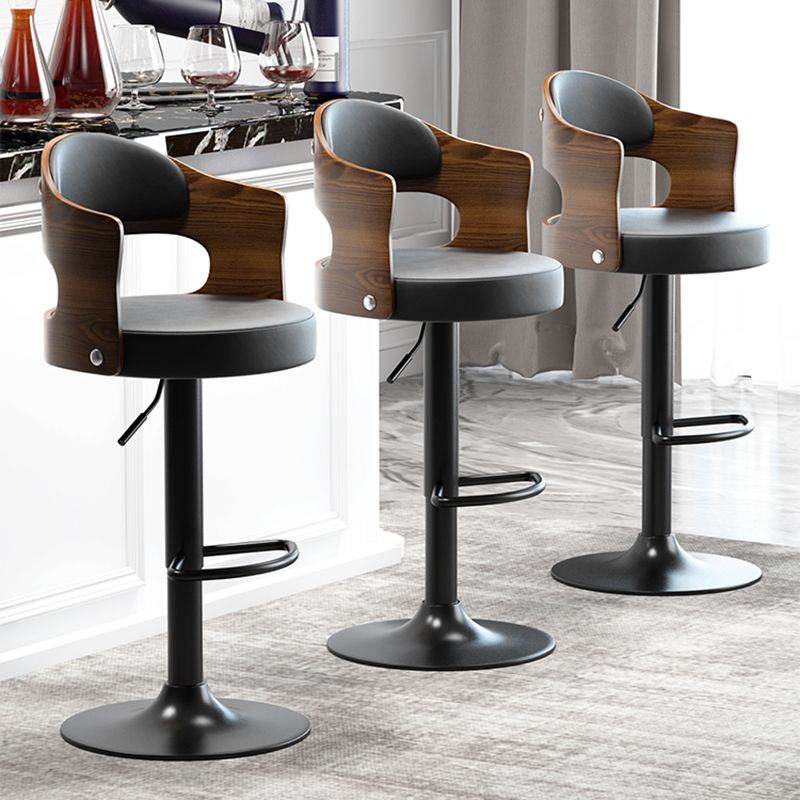 Modern Backrest Liftable Stool Iron Household Bar Stool with Cushion and Pedal Clearhalo 'Bar Furniture' 'Bar Stools' 'bar_stools' 'furn' 'furn_bar_stools' 'furniture_bar_stools' 'Kitchen & Dining Furniture' 'kitchen&dining_furn' 'kitchen' 'kitchen_furn' Furniture' 1200x1200_57cf29d8-fb6e-4968-a3c1-405097844424