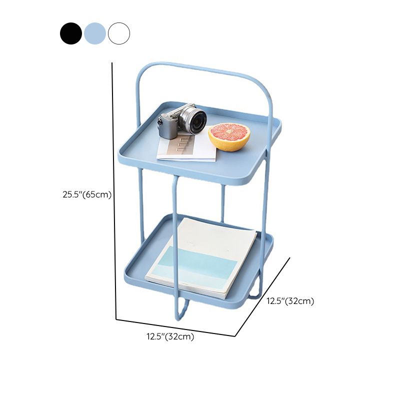 Square End Side Table X-base End Table with Shelves and Tray Top Clearhalo 'Coffee & Accent Tables' 'End & Side Tables' 'end_side_tables' 'furn' 'furn_end_side_tables' 'Furniture' 'Living Room Furniture' 1200x1200_57cfceb9-da41-4892-beac-fd08f1a7a041