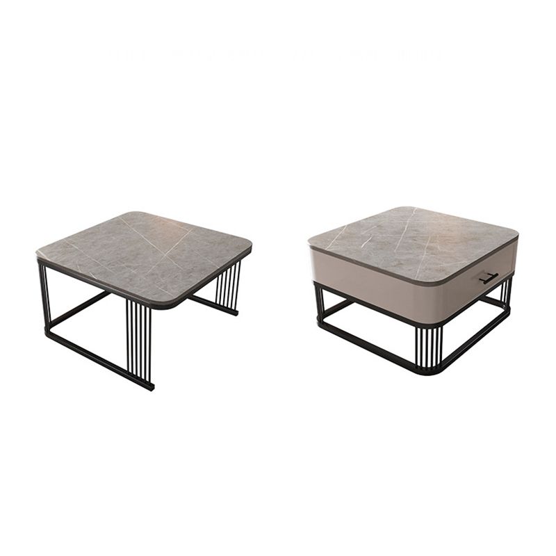 Square Nesting Coffee Table Set Slate Frame Coffee Cocktail Table with Drawer Clearhalo 'Coffee & Accent Tables' 'Coffee Tables' 'coffee_tables' 'furn' 'furn_coffee_tables' 'Furniture' 'Living Room Furniture' 1200x1200_57d04cb2-7cdf-4bcf-a689-3be2b4266934