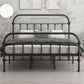 Luxe standaardbed met open frame hoofdeinde en metalen benen