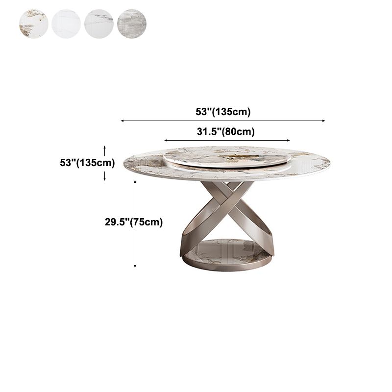 Stone Top Dining Table Round Modern Dining Table with Pedestal Base Clearhalo 'Dining Tables & Seating' 'Dining Tables' 'dining_table' 'furn' 'furn_dining_table' 'Furniture' 'furniture_dining_table' 'Kitchen & Dining Furniture' 'kitchen' 'kitchen_dining_table' 1200x1200_57d13b59-3614-4c90-ace8-ebaf448cb39f