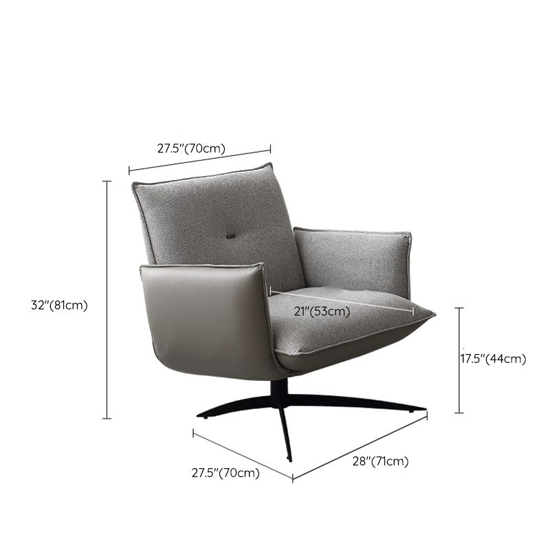 Contemporary Linen 4-Star Tight Back Accent Armchair in Grey Clearhalo 'Accent Chairs' 'accent_chairs' 'Chairs & Seating' 'furn' 'furn_accent_chairs' 'Furniture' 'Living Room Furniture' 1200x1200_57d1472c-b54c-4e71-be73-90e4be4147ce