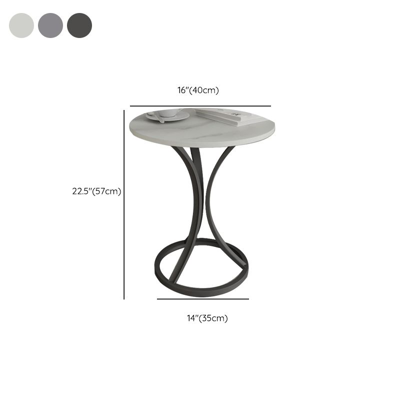 モダンスレートラウンドサイドエンドテーブルフレームベースタイプソファテーブル