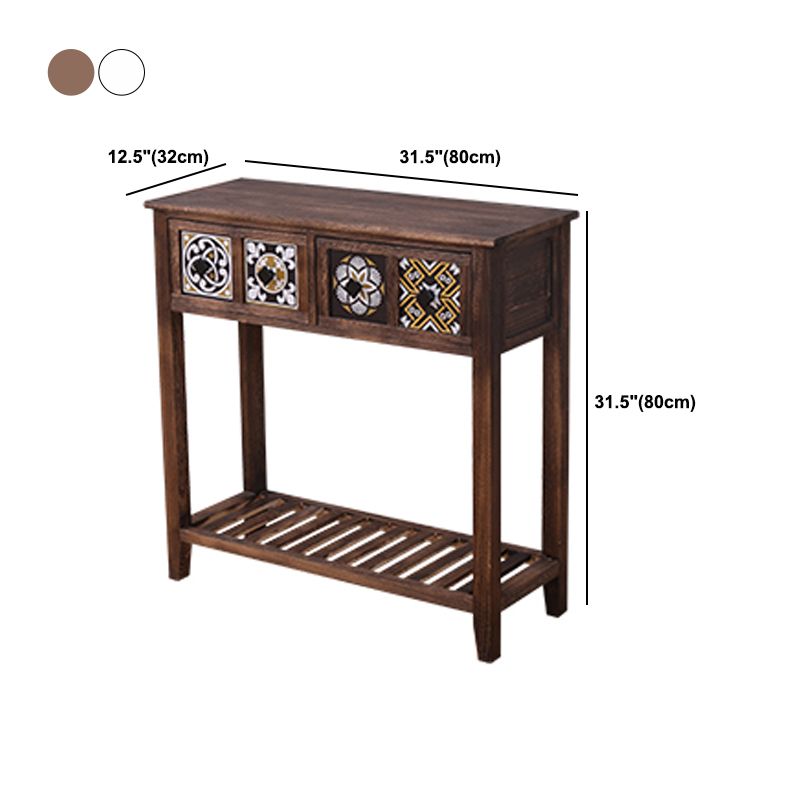 Tavolo di accento moderno della metà del secolo con cassetti per la console Hall