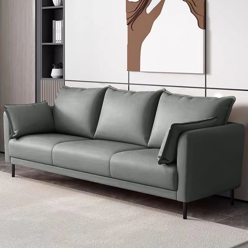Standard Loose Back Square Arm Loveseat Faux Leather Stain Resistant Settee Furniture Clearhalo 'Furniture' 'furniture_sofas' 'kitchen' 'kitchen_sofas' 'Living Room Furniture' 'Sofa' 'sofas' 1200x1200_57d51ad5-aa29-4cf0-98a4-471403d6aabd