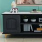 Console TV in legno moderno Console Open Storage TV con 2 porte, 12 "D x 17" H