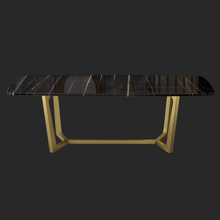 Traditional Luxury Rectangle Dining Room Table Sintered Stone Table with Trestle Base Clearhalo ' dining_table' 'Dining Tables & Seating' 'Dining Tables' 'furn' 'furn_dining_table' 'Furniture' 'furniture_dining_table' 'Kitchen & Dining Furniture' 'kitchen&dining_furn' 'kitchen' 'kitchen_dining_table' 1200x1200_57d69d44-ce95-4623-adec-92ba07a28825