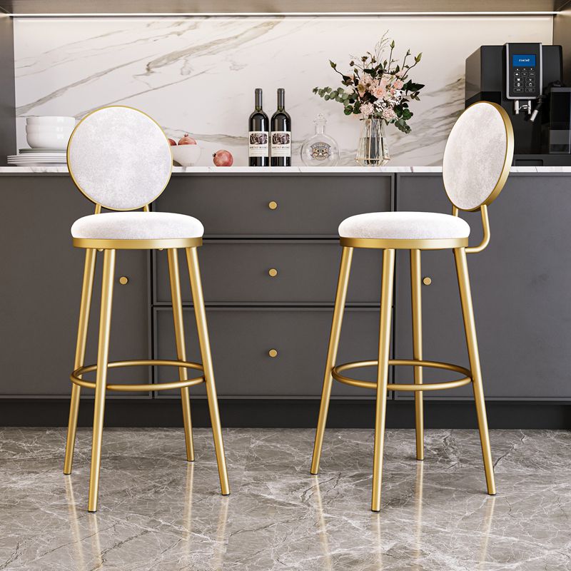 Nordic Design Upholstered Bar Stools for Home Luxury Low Back Round Stools Clearhalo 'Bar Furniture' 'Bar Stools' 'bar_stools' 'furn' 'furn_bar_stools' 'Furniture' 'furniture_bar_stools' 'Kitchen & Dining Furniture' 1200x1200_57d6c8e6-6570-4c92-8b2e-6ffe51a6772f