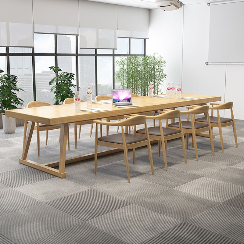 Rectangle Trestle Dinner Table Solid Wood Dining Room Collection for Home Clearhalo ' dining_table' 'Dining Tables & Seating' 'Dining Tables' 'furn' 'furn_dining_table' 'Furniture' 'furniture_dining_table' 'Kitchen & Dining Furniture' 'kitchen&dining_furn' 'kitchen' 'kitchen_dining_table' 1200x1200_57d8360a-9988-489e-a6fd-e96280778800