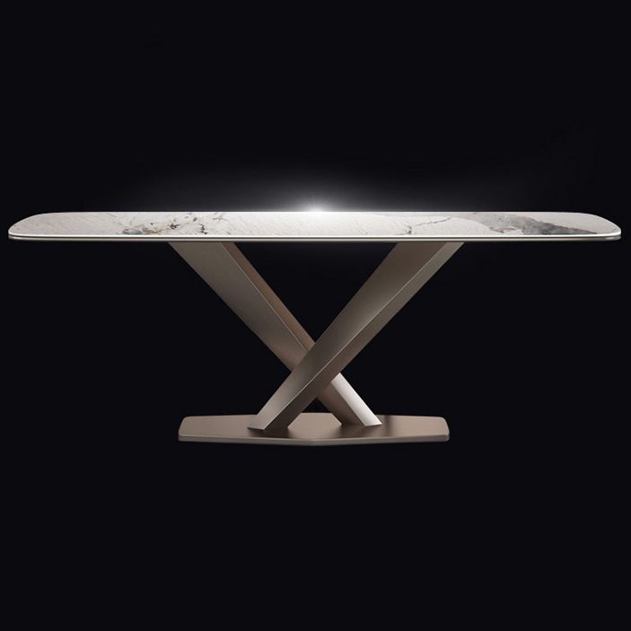 Traditional Luxury Dining Table Rectangle Sintered Stone Dining Table with Pedestal Base Clearhalo ' dining_table' 'Dining Tables & Seating' 'Dining Tables' 'furn' 'furn_dining_table' 'Furniture' 'furniture_dining_table' 'Kitchen & Dining Furniture' 'kitchen&dining_furn' 'kitchen' 'kitchen_dining_table' 1200x1200_57d95788-50ad-46b8-ae44-8399ae753d84