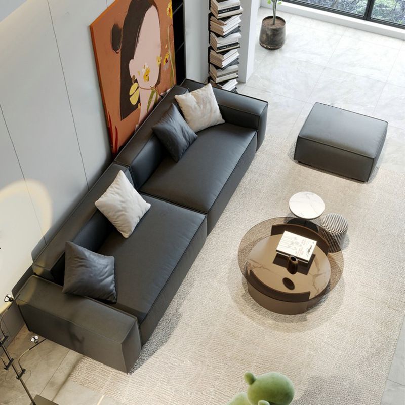 Sewn Pillow Back Settee Square Arm Sofa Couch in Black for Living Room Clearhalo 'furn' 'furn_sofas' 'Furniture' 'furniture_sofas' 'Living Room Furniture' 'Sofa' 'sofas' 1200x1200_57d96f4e-abcc-47d4-878e-ae94cafd1e1c