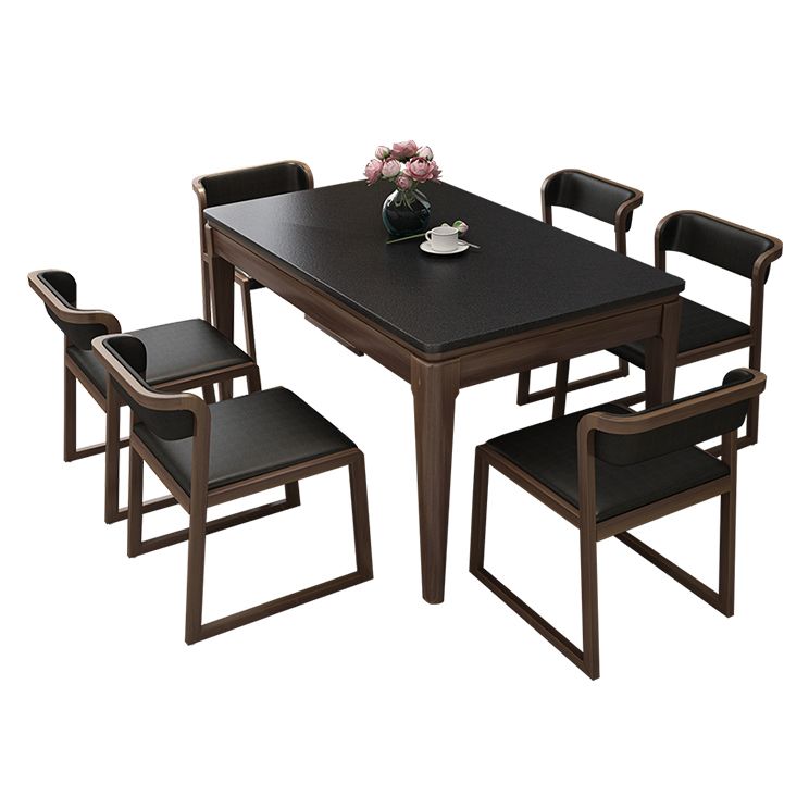 Sintered Stone Dining Table Mid-Century Modern Style 4 Legs Base Table for Dining Room Clearhalo ' dining_table' 'Dining Tables & Seating' 'Dining Tables' 'furn' 'furn_dining_table' 'Furniture' 'furniture_dining_table' 'Kitchen & Dining Furniture' 'kitchen&dining_furn' 'kitchen' 'kitchen_dining_table' 1200x1200_57d9d1b4-0619-41eb-b5e4-bda492ef7623
