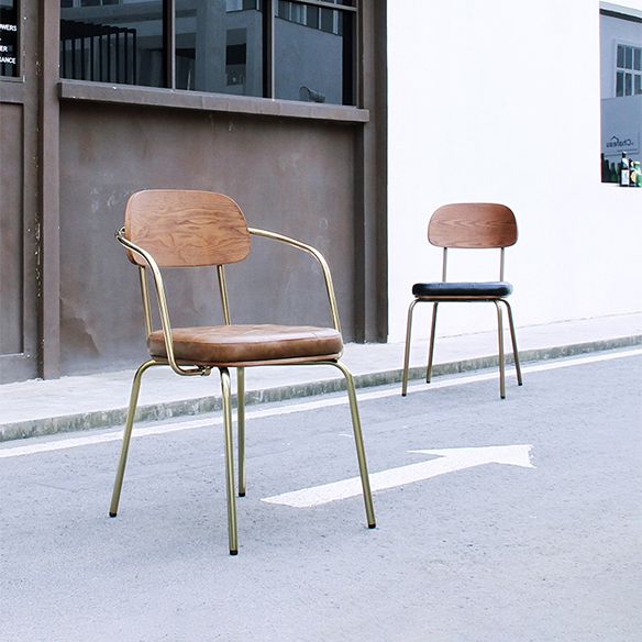 Industrial Style Leather Dining Side Chair Dining Room Open Back Side Chair Set Clearhalo ' kitchen&dining_furn' 'Dining Chairs' 'Dining Tables & Seating' 'dining_chair' 'furn' 'furn_dining_chair' 'Furniture' 'furniture_dining_chair' 'Kitchen & Dining Furniture' 'kitchen' 1200x1200_57dadc06-46d8-4e9c-8aa1-93dfb7fc84a7