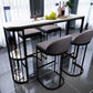 White Stone Industrial Indoor Bar Dining Table Double Pedestal Bistro Table with Shelve Clearhalo 'Bar Furniture' 'Bar Tables' 'bar_tables' 'Furniture' 'furniture_bar_tables' 'Kitchen & Dining Furniture' 'kitchen&dining_furn' 'kitchen' 1200x1200_57db1a3d-cc7b-4343-96fa-215eaae8485e