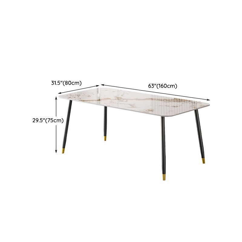 Juego de muebles de comedor nórdicos, mesa rectangular de piedra sinterizada, sillas sin brazos, 1/2/5/7 piezas
