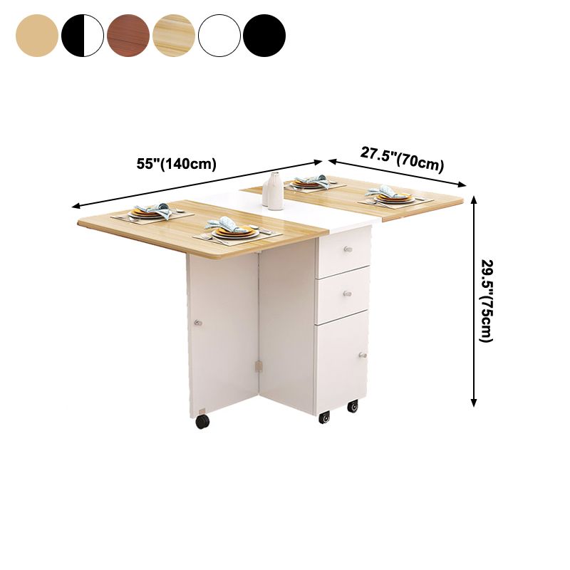Wood Mid-Century Rectangle Table Wooden Top Table with Drop Leaf Clearhalo ' dining_table' 'Dining Tables & Seating' 'Dining Tables' 'furn' 'furn_dining_table' 'Furniture' 'furniture_dining_table' 'Kitchen & Dining Furniture' 'kitchen&dining_furn' 'kitchen' 'kitchen_dining_table' 1200x1200_57de6b47-237b-403f-8d93-92ac8823ab5d