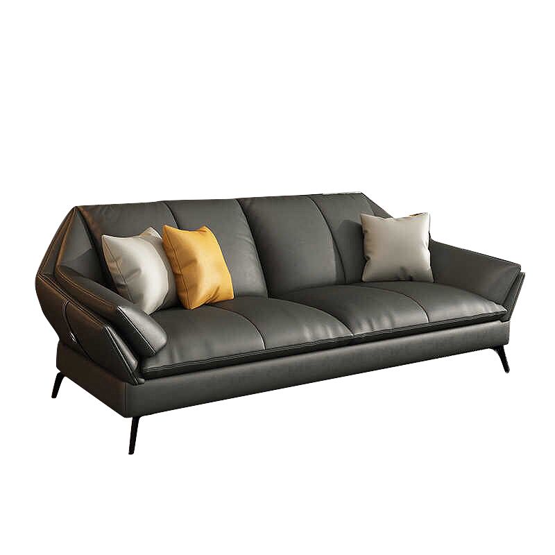Down Fill Cushions Leather Living Room Pillow Top Arm Modular Sofa & Chaise Clearhalo 'furn' 'furn_sectionals' 'Furniture' 'furniture_sectionals' 'kitchen' 'kitchen_sectionals' 'Living Room Furniture' 'Sectionals' 1200x1200_57de8e54-848c-4505-a264-f62d6b10d6b7