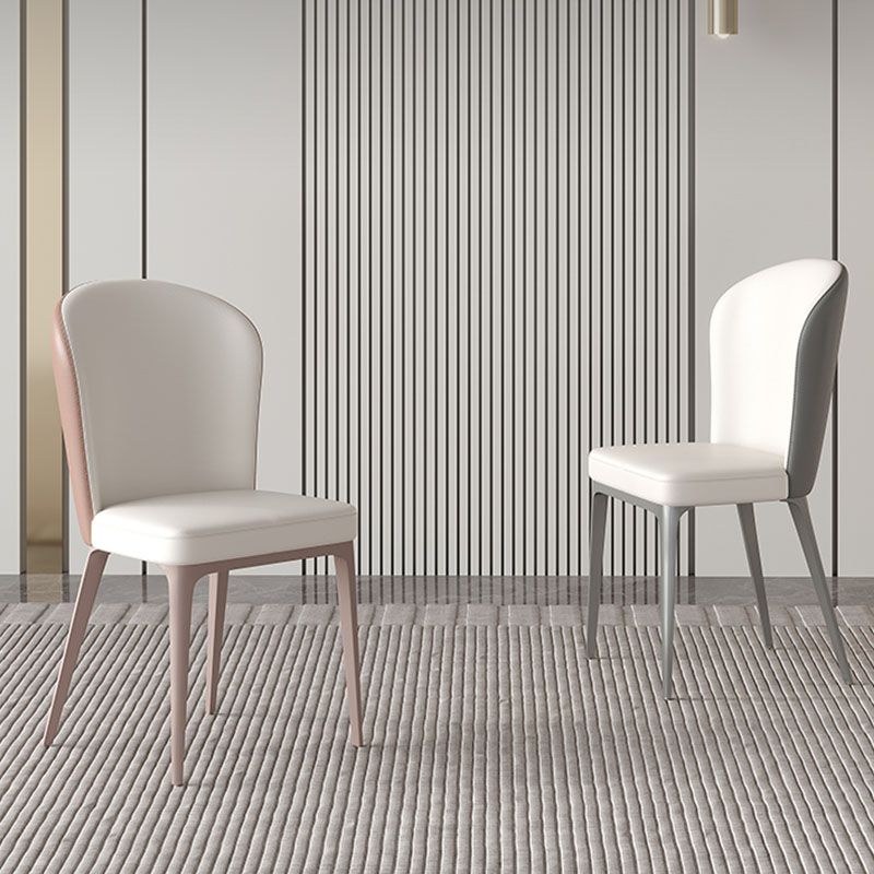 Contemporary Dining Side Chair Faux Leather Dining Side Chair for Indoor