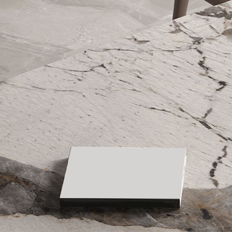 Modern Dining Rectangle Table Sintered Stone Table with Metal Leg for Home Clearhalo 'Dining Tables & Seating' 'Dining Tables' 'dining_table' 'furn' 'furn_dining_table' 'Furniture' 'Kitchen & Dining Furniture' 1200x1200_57e0468e-94f2-4f0d-bd56-420c65b85901