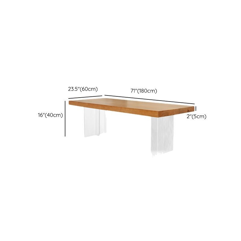 Rectangle Solid Wood Coffee Table with Acrylic Base Scandinavian Cocktail Table Clearhalo 'Coffee & Accent Tables' 'Coffee Tables' 'coffee_tables' 'furn' 'furn_coffee_tables' 'Furniture' 'Living Room Furniture' 1200x1200_57e11b2a-bede-4bde-a79e-cb6730cf25f4