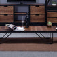 Rectangle Solid Wood Coffee Table Modern 4 Legs Coffee Cocktail Table