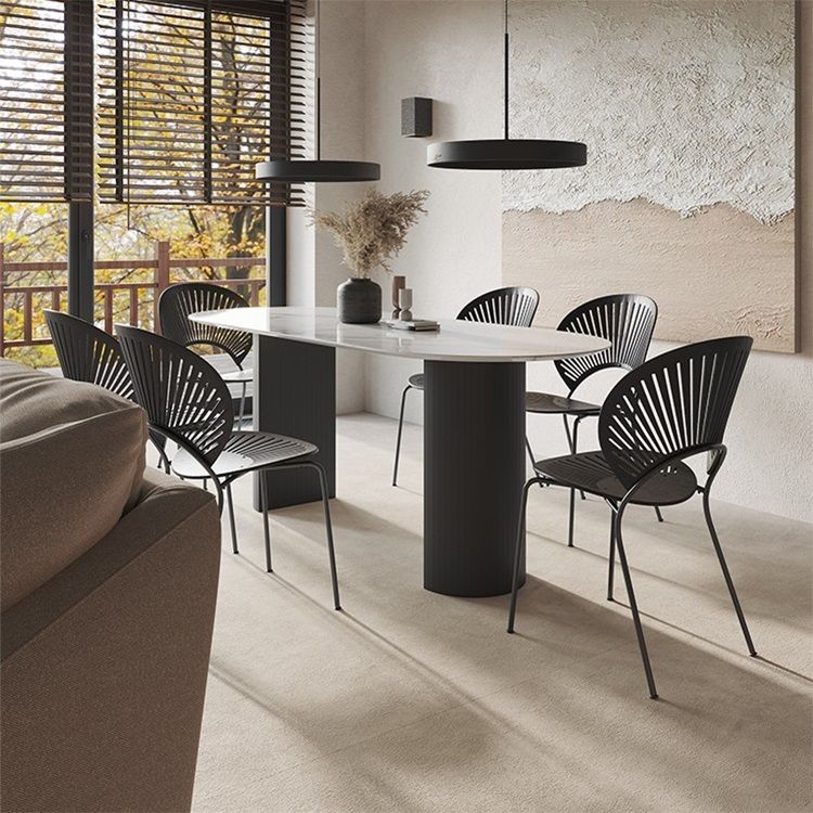 Marble Dining Table Contemporary Style Dining Site Table with Double Pedestal Clearhalo ' dining_table' 'Dining Tables & Seating' 'Dining Tables' 'furn' 'furn_dining_table' 'Furniture' 'furniture_dining_table' 'Kitchen & Dining Furniture' 'kitchen&dining_furn' 'kitchen' 'kitchen_dining_table' 1200x1200_57e3743a-32a5-47c8-a04e-08aa30ff1f42