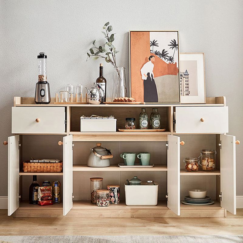 Houten buffettafel glam -stijl server met kasten en laden