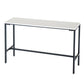 Table de bar de style moderne, bureau de bar de bistro fixe en faux marbre avec repose-pieds