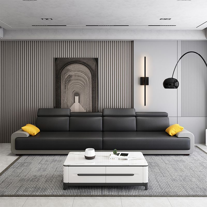 Hedendaagse faux lederen sectionele bank kussen bovenarmkussens zitplaatsen voor woonkamer