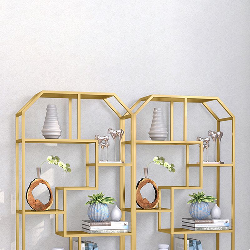 Industrial Open Back Bookshelf Etagere Metal Bookcase with Shelves