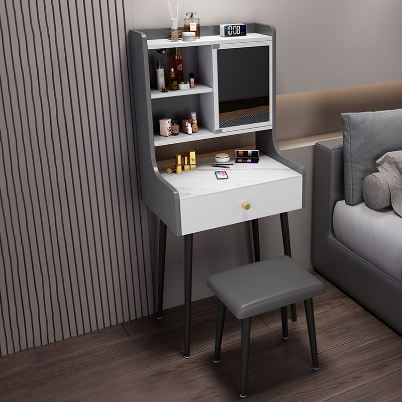 Tavolo da trucco con 1 cassetto e specchio da 17,12 "tavoli da vanità