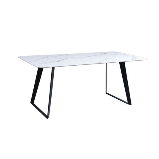 Set da tavolo da rettangolo in pietra sinterizzato contemporaneo 1/2/5/7 pezzi da pranzo