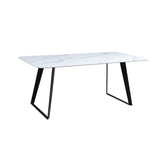 Set da tavolo da rettangolo in pietra sinterizzato contemporaneo 1/2/5/7 pezzi da pranzo