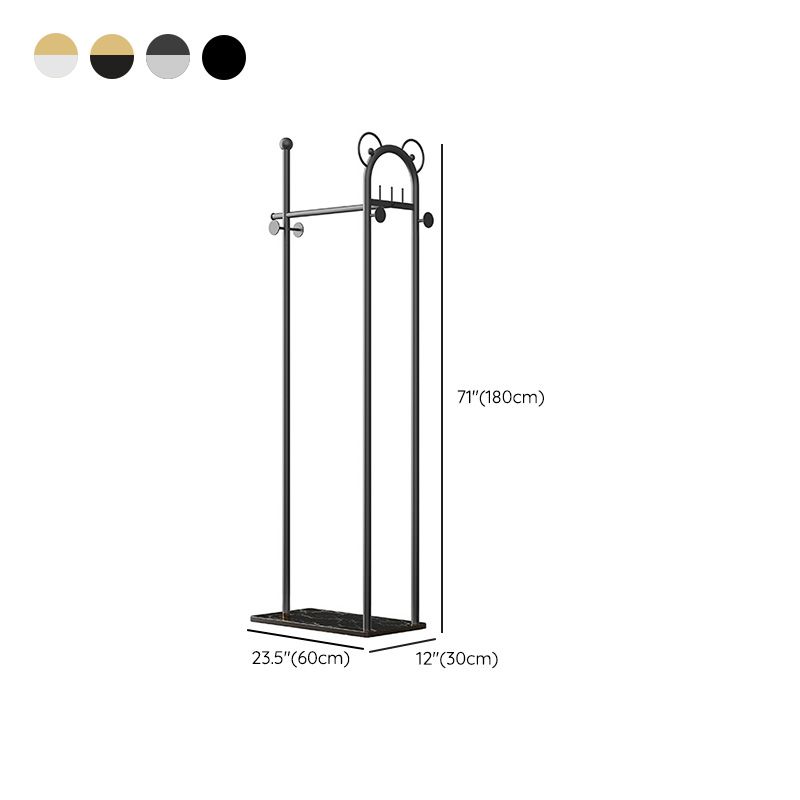 Hidoir de manteau à cadre en métal en métal contemporain avec rangement de panier