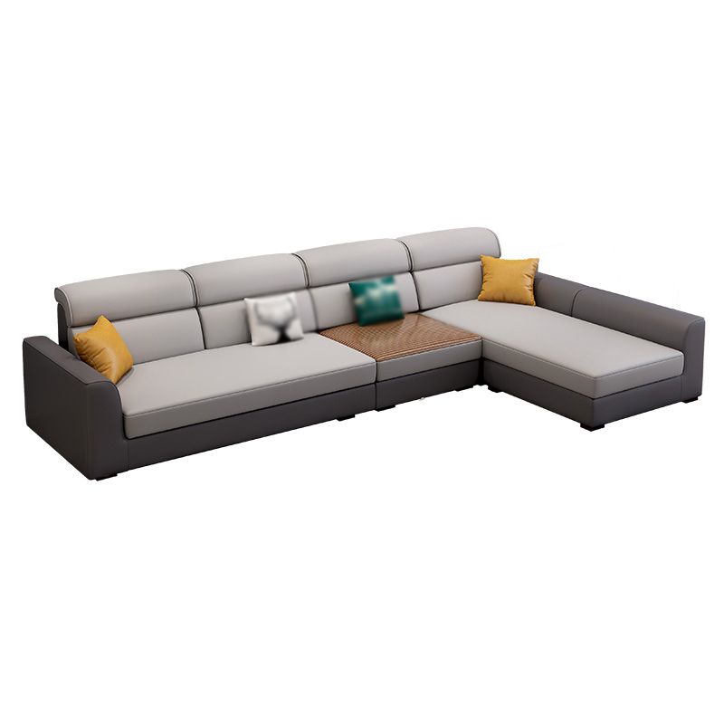 125.98"D x 70.87"W x 25.43"H Fabric Tuxedo Arm Sectional Sofa with Slipcovered Clearhalo 'furn' 'furn_sectionals' 'Furniture' 'furniture_sectionals' 'Living Room Furniture' 'Sectionals' 1200x1200_57e75b34-9372-410e-bff4-396ff7596156