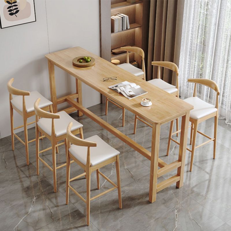 Modern Indoor Bar Stool Table Rectangle Wood Bar Dining Table Clearhalo 'Bar Furniture' 'Bar Tables' 'bar_tables' 'furn' 'furn_bar_tables' 'Furniture' 'Kitchen & Dining Furniture' 1200x1200_57e94f6e-b62d-426f-a311-7a6060d7fd27