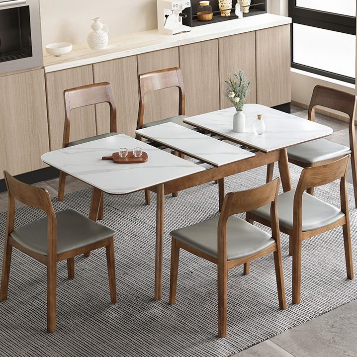 Rectangle Extendable Stone Dining Site Table Traditional Luxury 4 Legs Dinette Table Clearhalo ' dining_table' 'Dining Tables & Seating' 'Dining Tables' 'furn' 'furn_dining_table' 'Furniture' 'furniture_dining_table' 'Kitchen & Dining Furniture' 'kitchen&dining_furn' 'kitchen' 'kitchen_dining_table' 1200x1200_57e9743e-a23f-4c98-be45-5f05dacb18d4