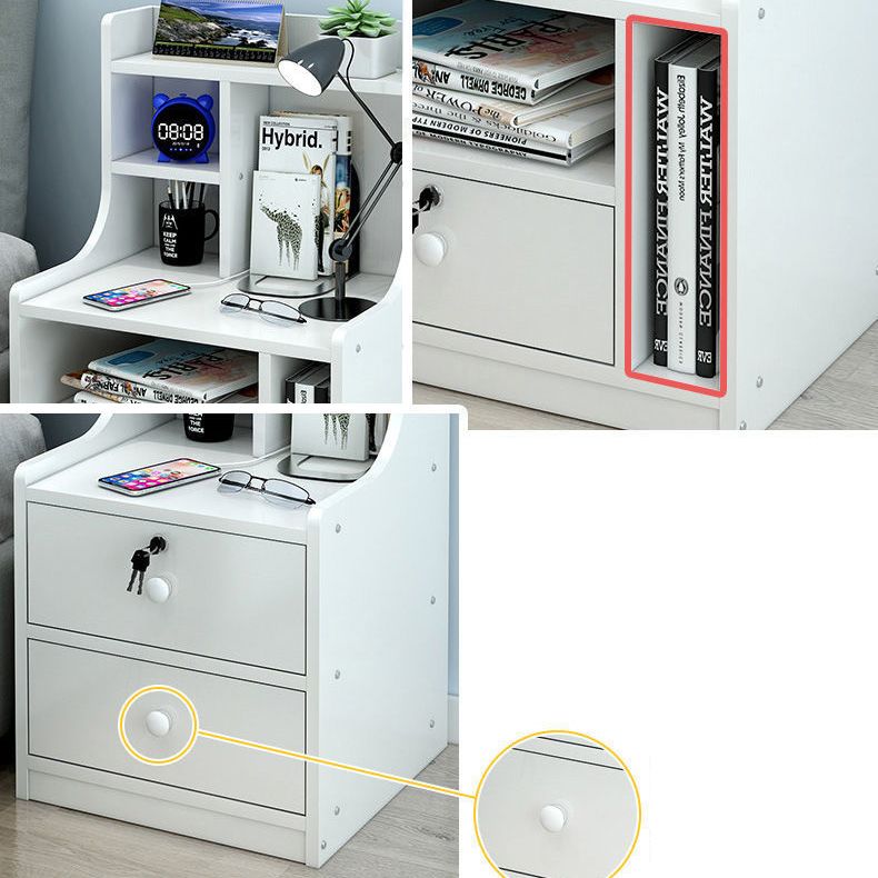 Table de nuit en bois Table de chevet minimaliste de style moderne avec tiroirs