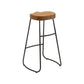 Modern Solid Wood Dining Stools Armless Barstools with Footrest