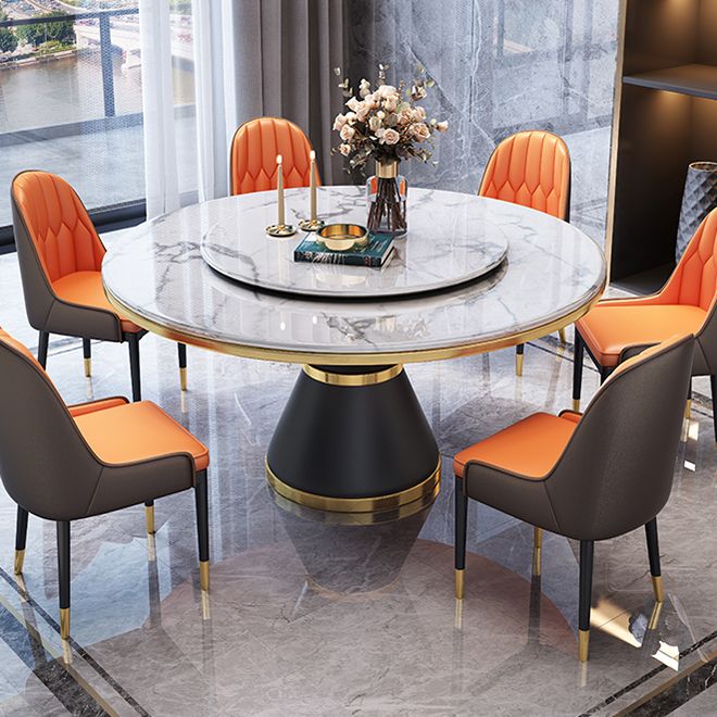 Metal Modern Style Round Dining Table Sintered Stone Table for Home Kitchen Clearhalo ' dining_table' 'Dining Tables & Seating' 'Dining Tables' 'furn' 'furn_dining_table' 'Furniture' 'furniture_dining_table' 'Kitchen & Dining Furniture' 'kitchen&dining_furn' 'kitchen' 'kitchen_dining_table' 1200x1200_57eacbd7-14fa-471a-9e79-a715f0478344