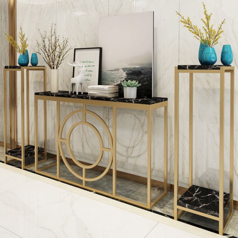 Tavolo da divano console in marmo moderno tavolo da ferro rettangolare per la sala