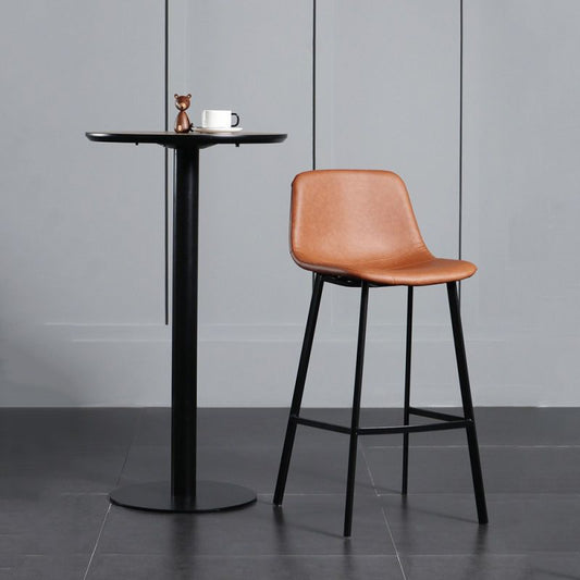 Scandinavian Footrest Reception Stool Matte Finish Faux Leather Barstool Clearhalo 'Bar Furniture' 'Bar Stools' 'bar_stools' 'Furniture' 'furniture_bar_stools' 'Kitchen & Dining Furniture' 1200x1200_57eb265e-af82-42b5-bbe9-a9cef423048b