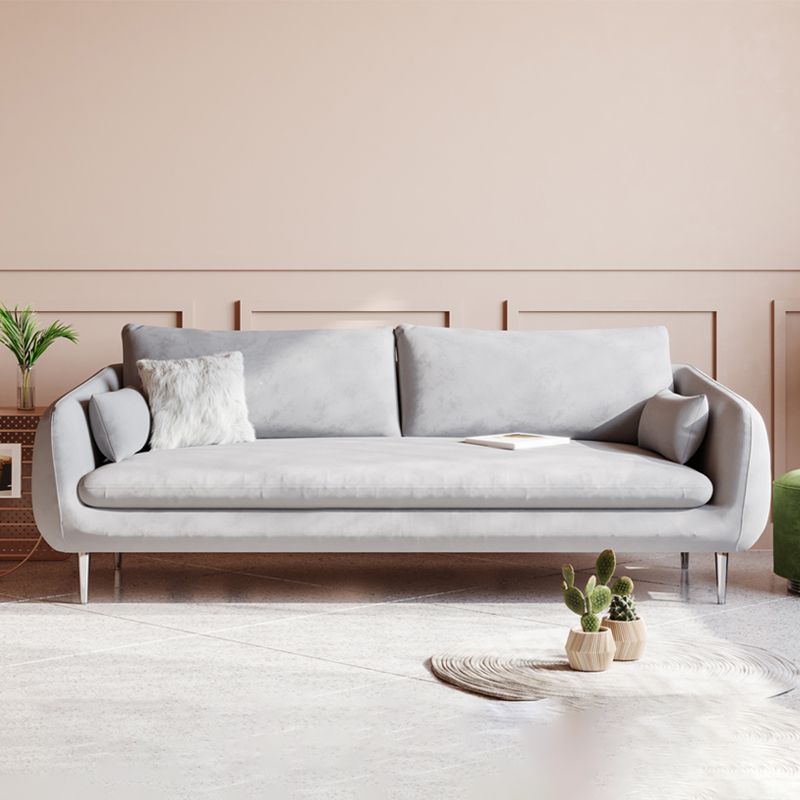 Loose Back Velvet Square Arm Contemporary Sofa with Slipcovered for Apartment Clearhalo 'furn' 'furn_sofas' 'Furniture' 'furniture_sofas' 'kitchen' 'kitchen_sofas' 'Living Room Furniture' 'Sofa' 'sofas' 1200x1200_57eed226-af7b-43af-b490-1a7a36e84025