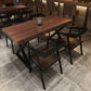 Industrial 1/5 Pieces Dining Set Rectangle Pine Wood Dining Table for Barbecue Shop